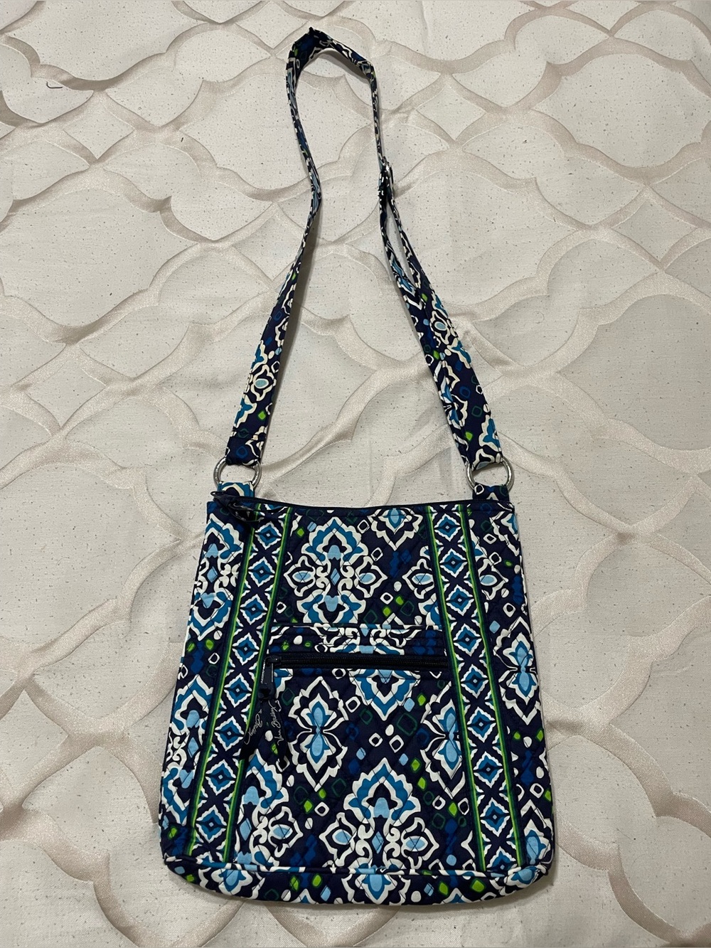 Vera Bradley Ink Blue Hipster Crossbody Quilt Purse